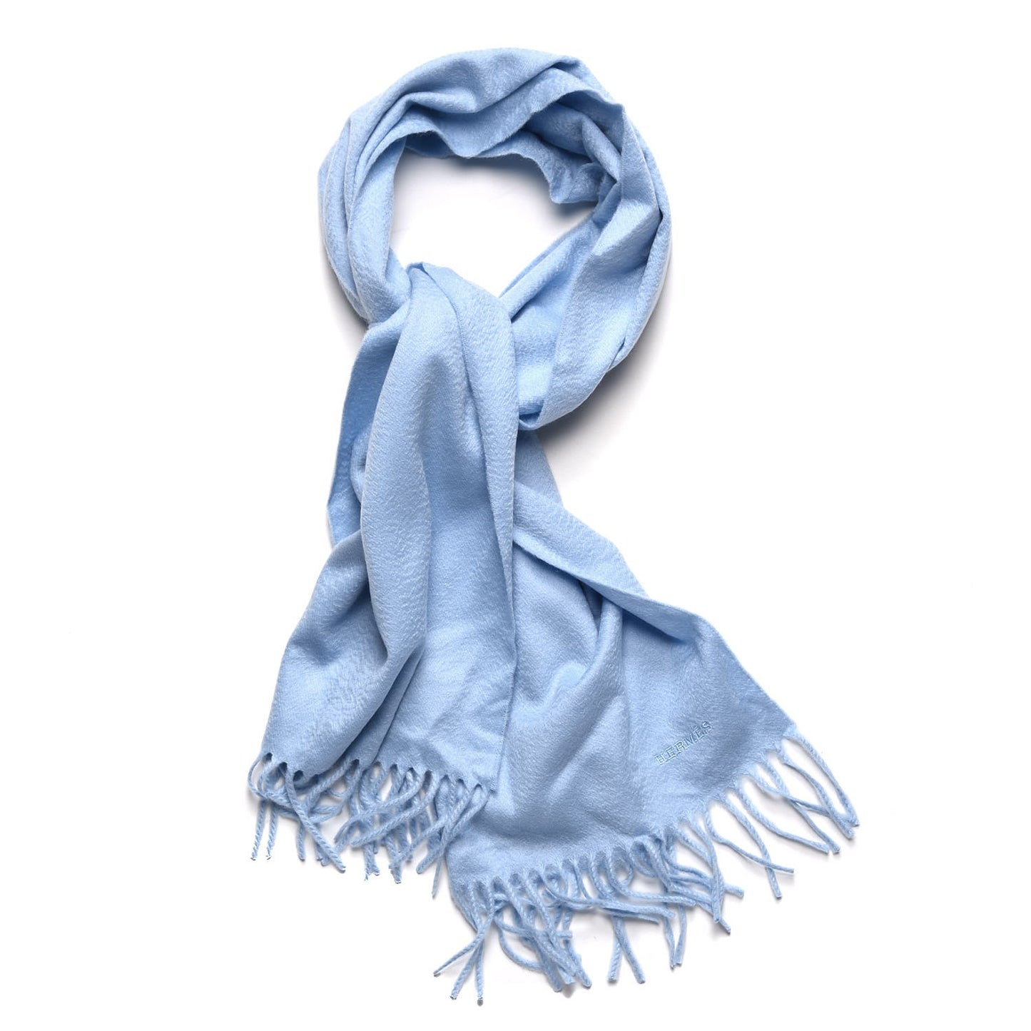 Cashmere Fringe Scarf Bleu