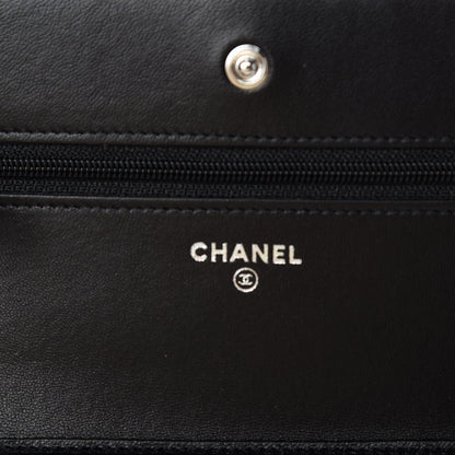 Chanel Lambskin Quilted Wallet On Chain WOC Black 8 of 12