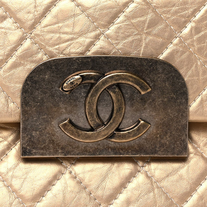 Chanel Metallic Aged Calfskin Quilted CC Square Flap Light Gold 7 of 12