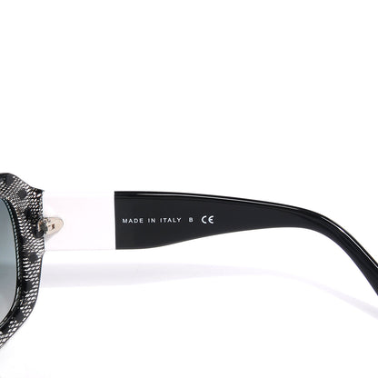 Chanel Acetate CC Lace Effect Sunglasses 5146 Black White 4 of 5