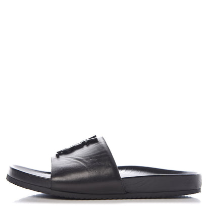 Saint Laurent Lambskin Joan Slide Sandals 38 Black 1 of 10