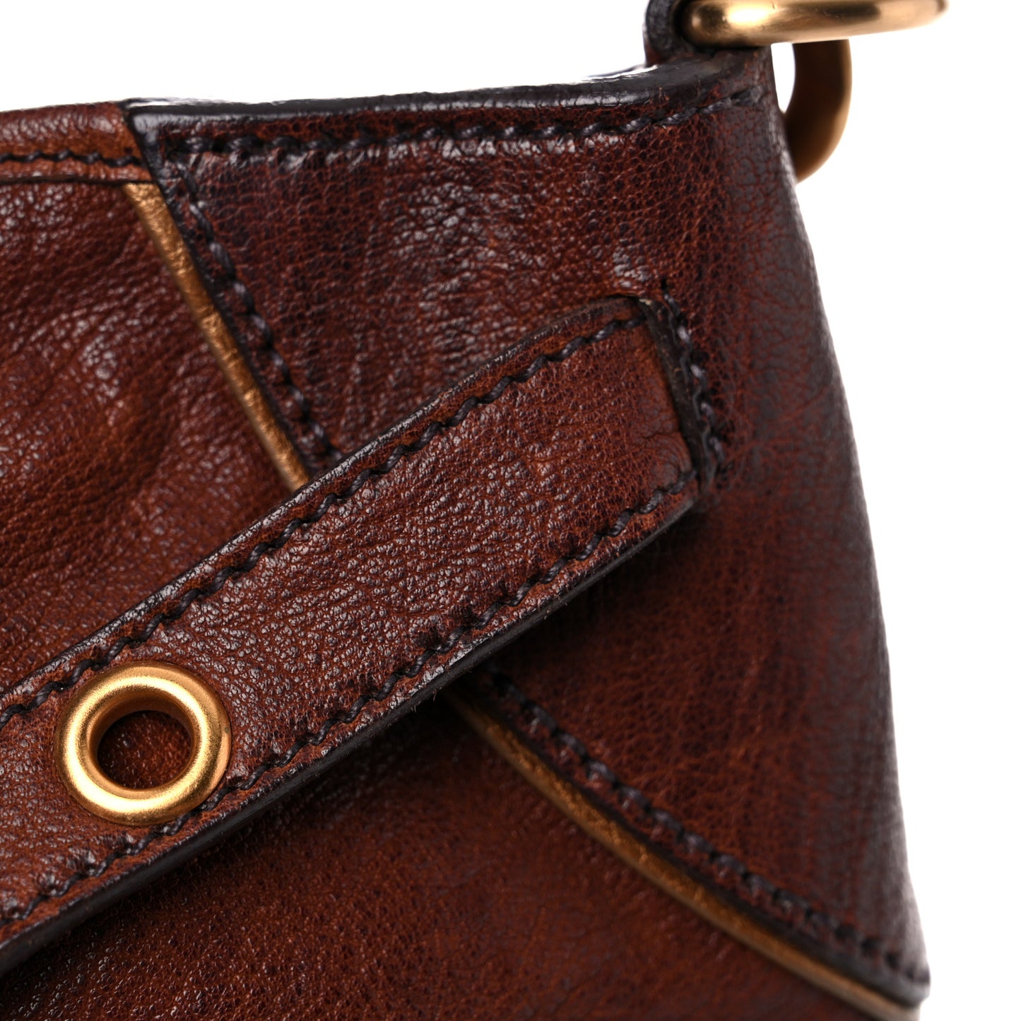 Buffalo Leather Studded Hobo Brown