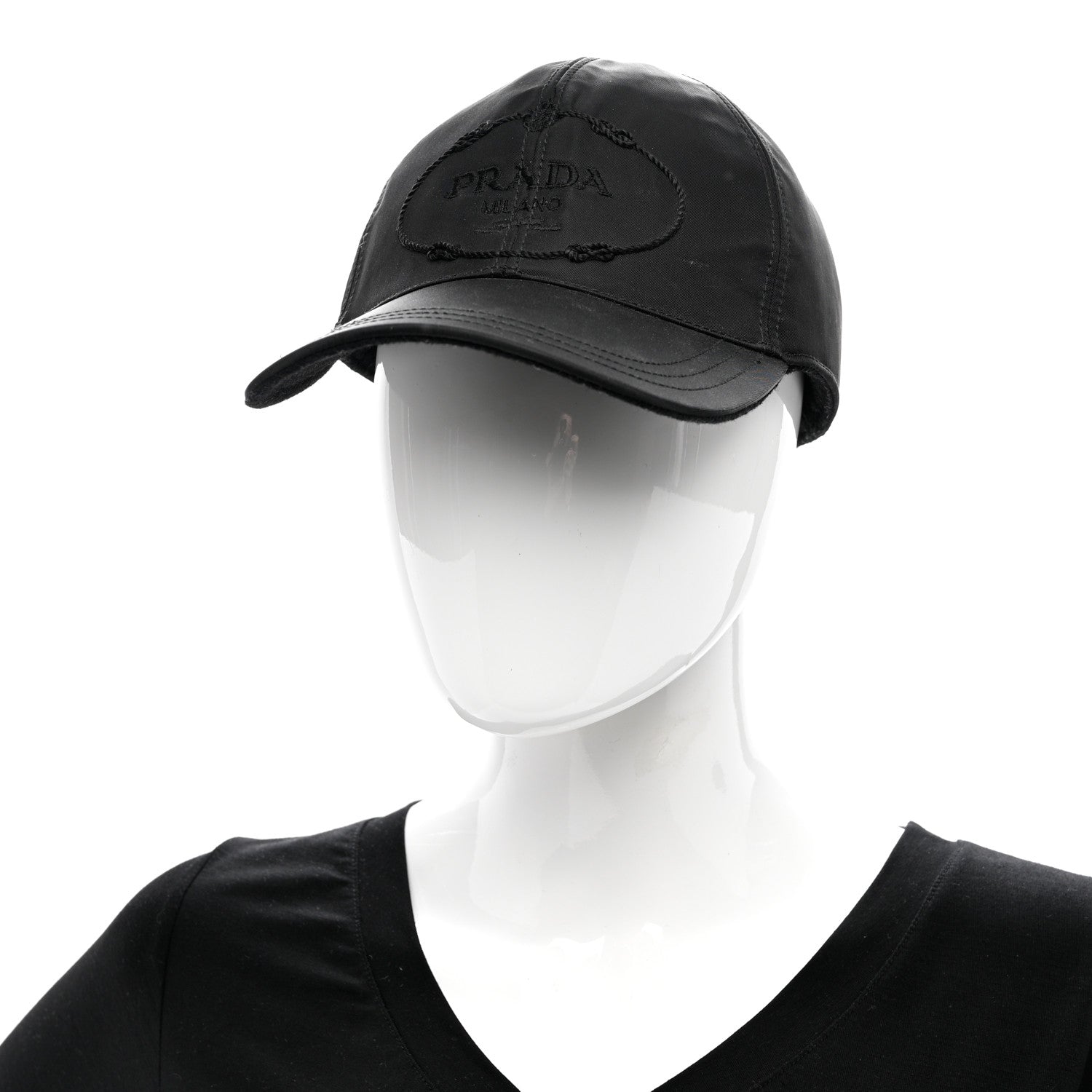 Prada Tessuto Nylon Canapa Baseball Cap M Black 2 of 12
