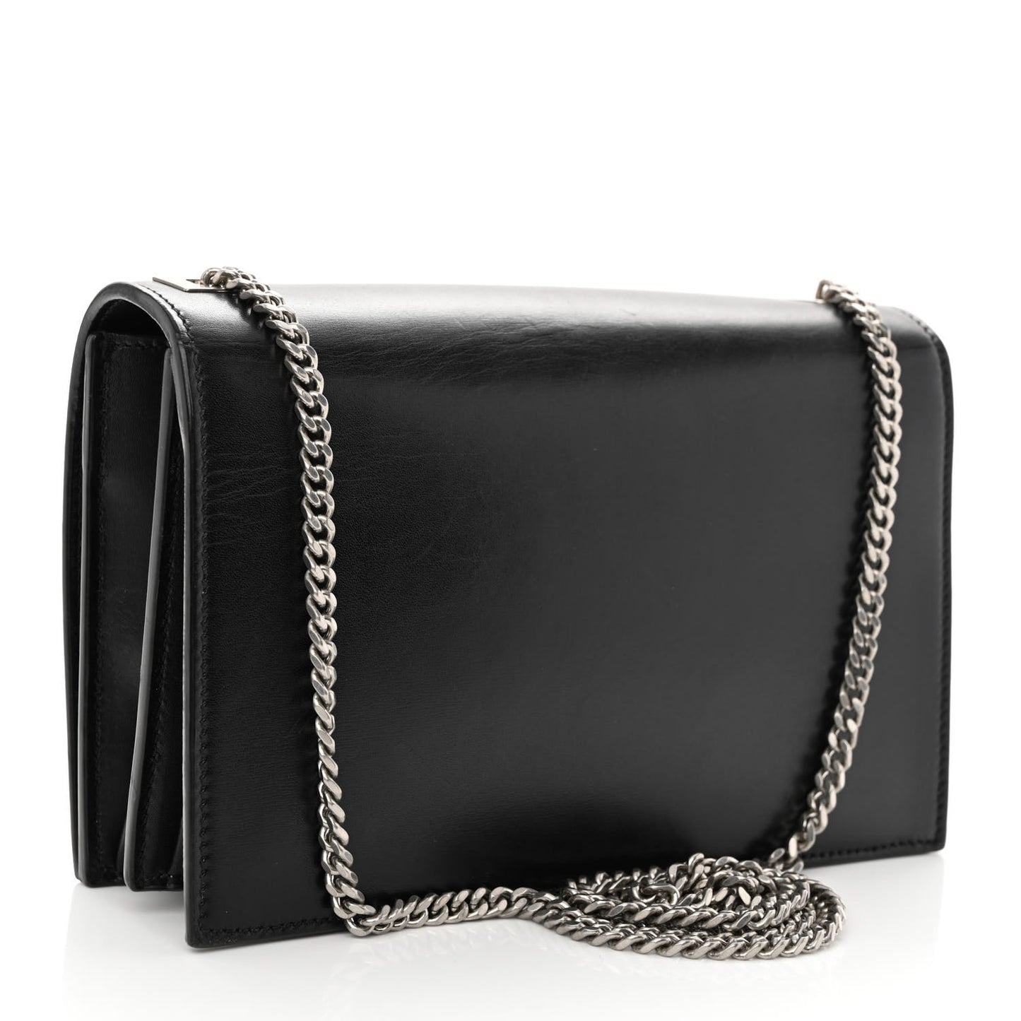 Calfskin Metropolis Chain Shoulder Bag Black