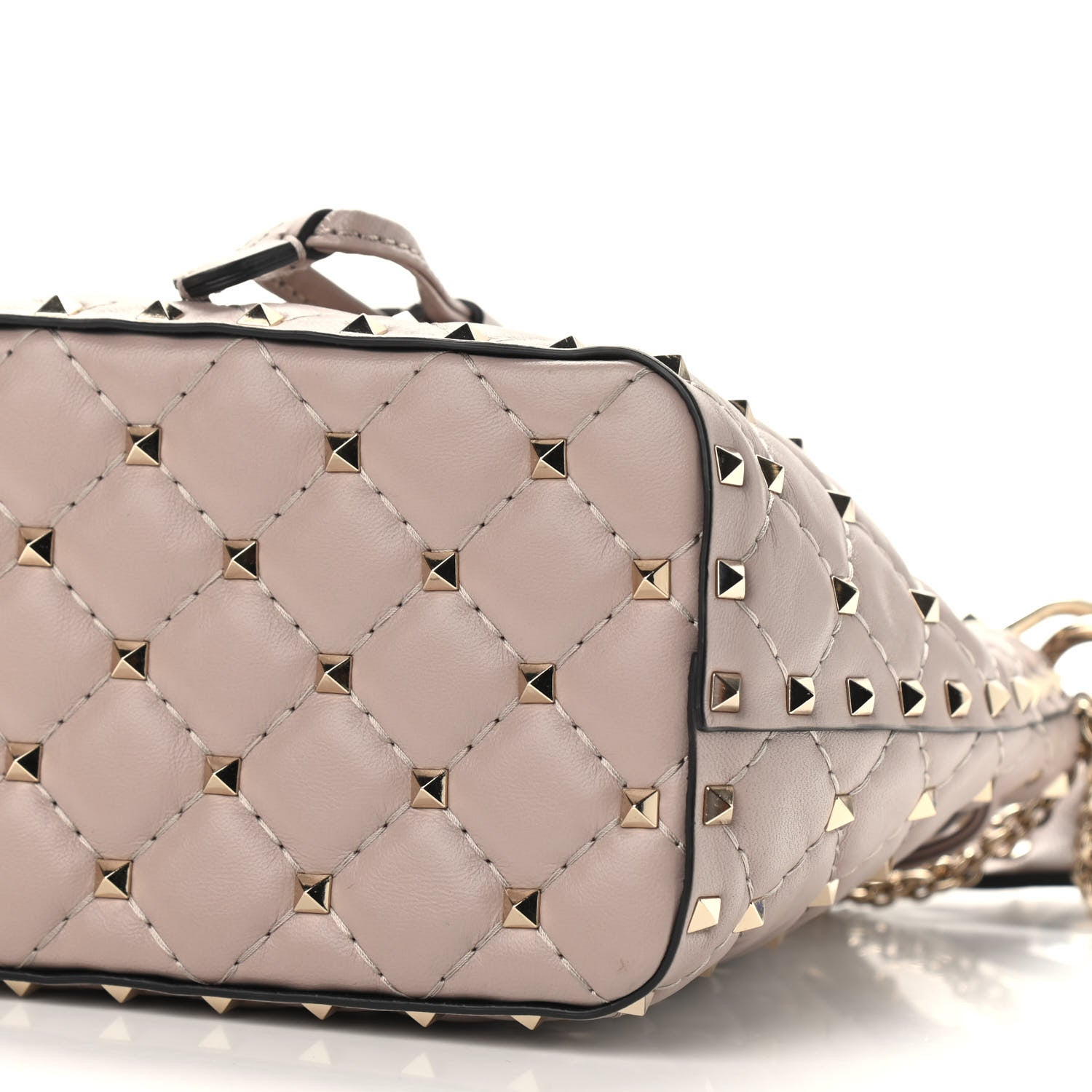 Valentino Garavani Lambskin Mini Rockstud Spike Bucket Bag Poudre 8 of 8