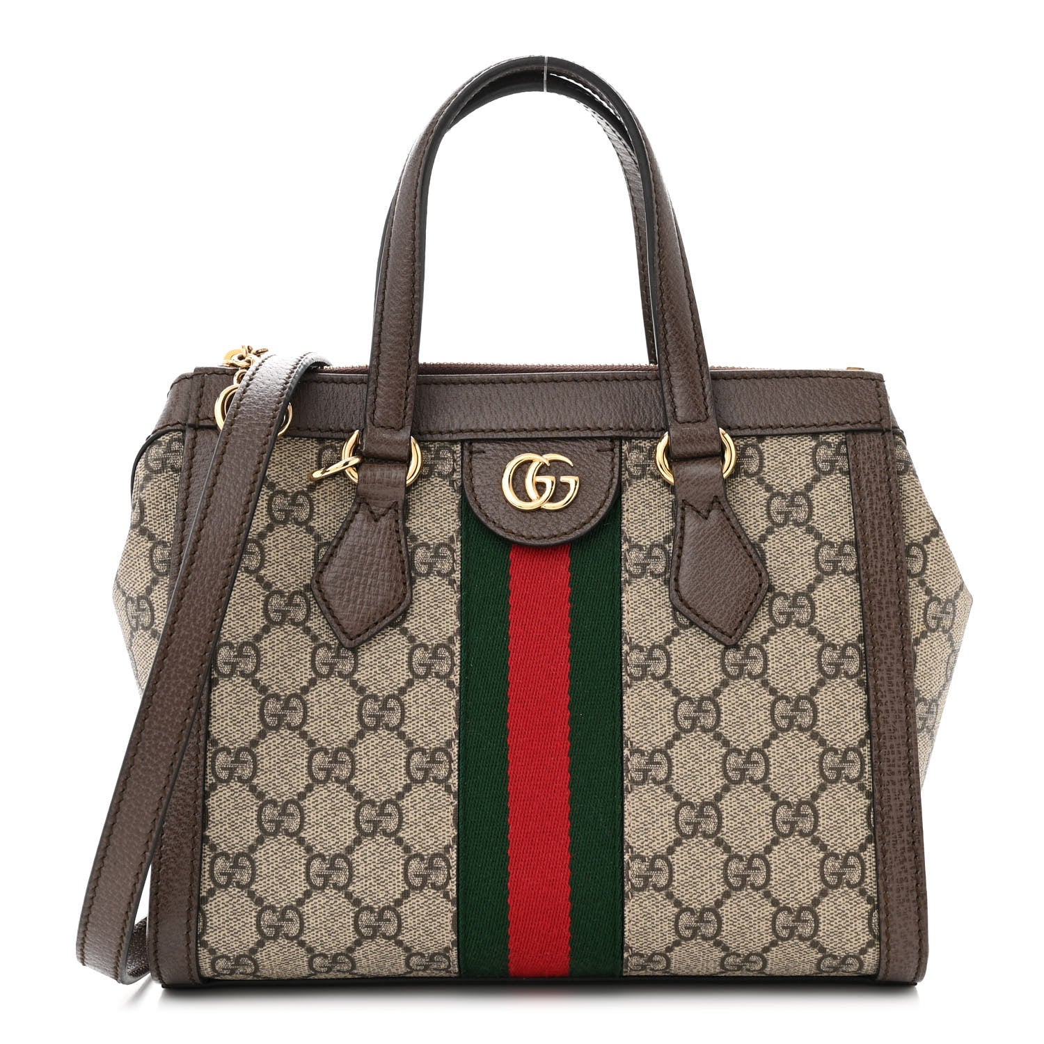 Gucci GG Supreme Monogram Small Ophidia Tote Bag Brown 1 of 12
