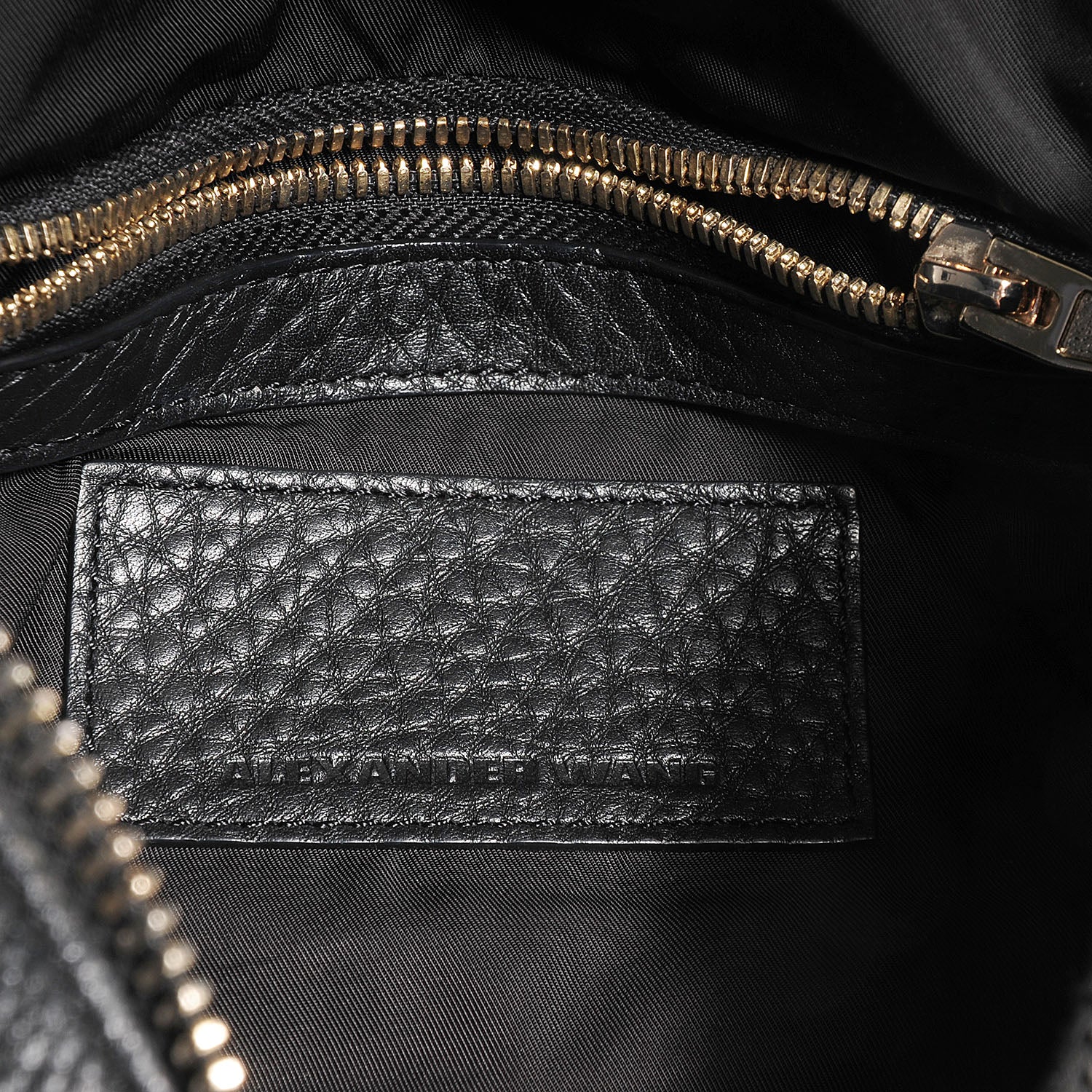 Alexander Wang Pebbled Leather Rockie Black w Pale Gold Hardware 6 of 7