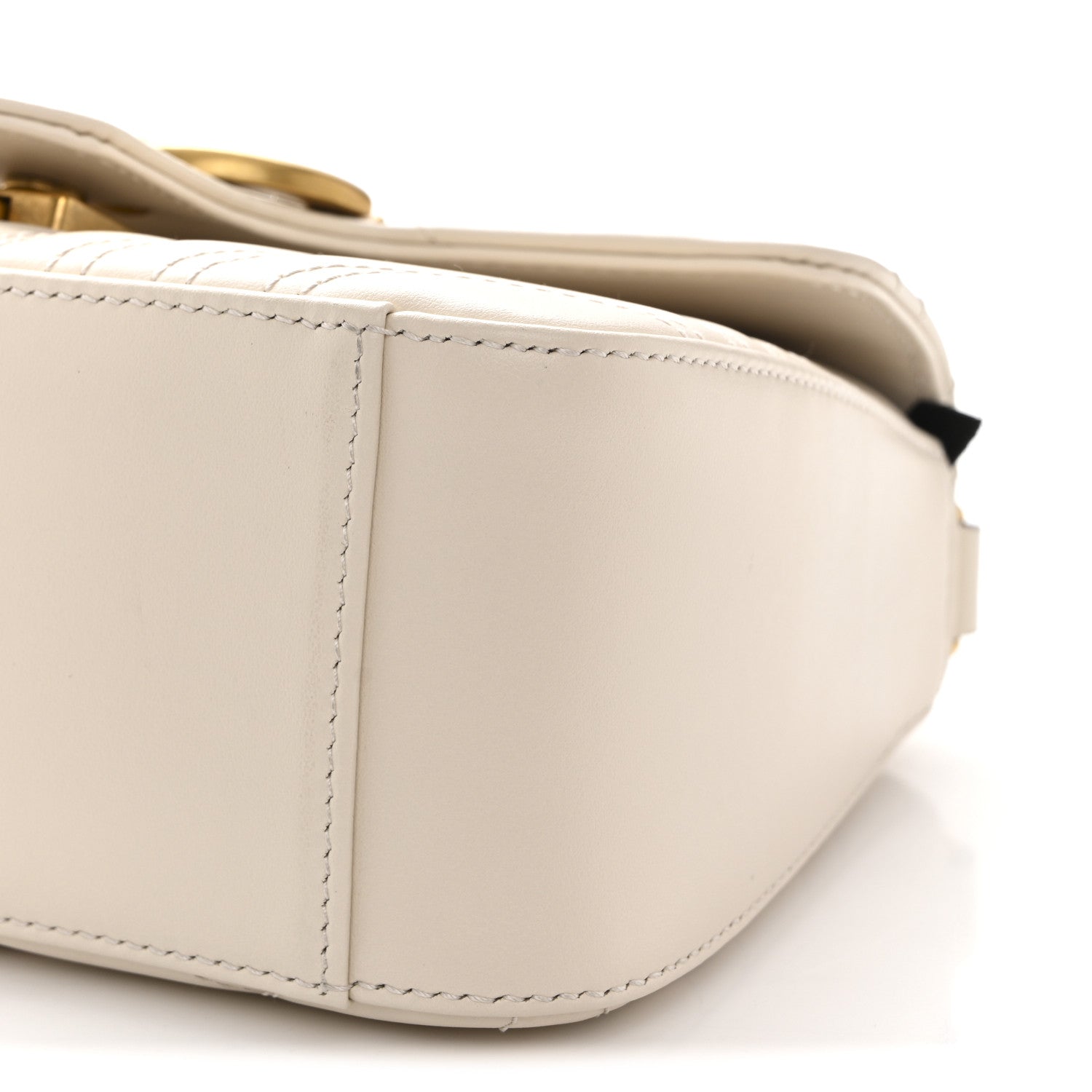 Gucci Calfskin Matelasse Mini GG Marmont Top Handle Shoulder Bag White 11 of 12