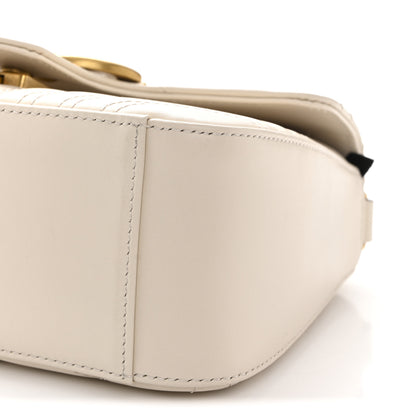 Gucci Calfskin Matelasse Mini GG Marmont Top Handle Shoulder Bag White 11 of 12