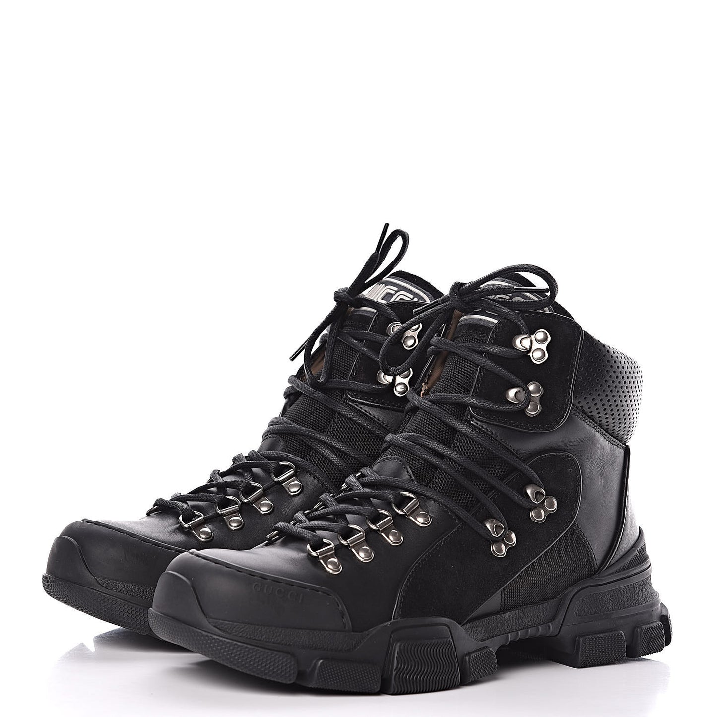 X SEGA Calfskin Suede Technical Canvas Womens Flashtrek High-Top Sneakers 41 Black