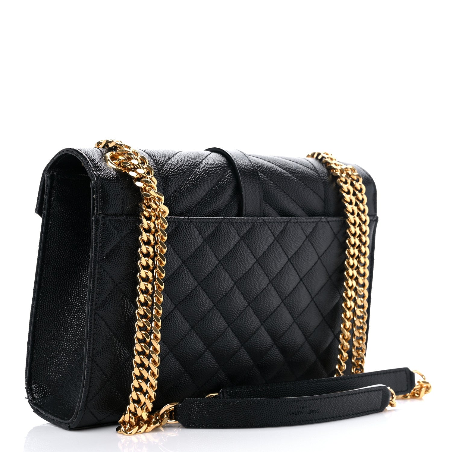 Saint Laurent Grain De Poudre Textured Mixed Matelasse Triquilt Medium Monogram Satchel Black 3 of 10