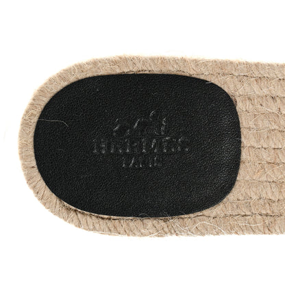 Hermes Nappa Famosa Espadrille Sandals 38 Black 7 of 8