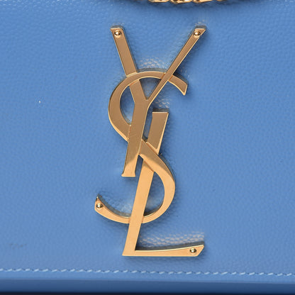 Saint Laurent Grain De Poudre Small Classic Monogram Kate Satchel Blue Clair 10 of 10