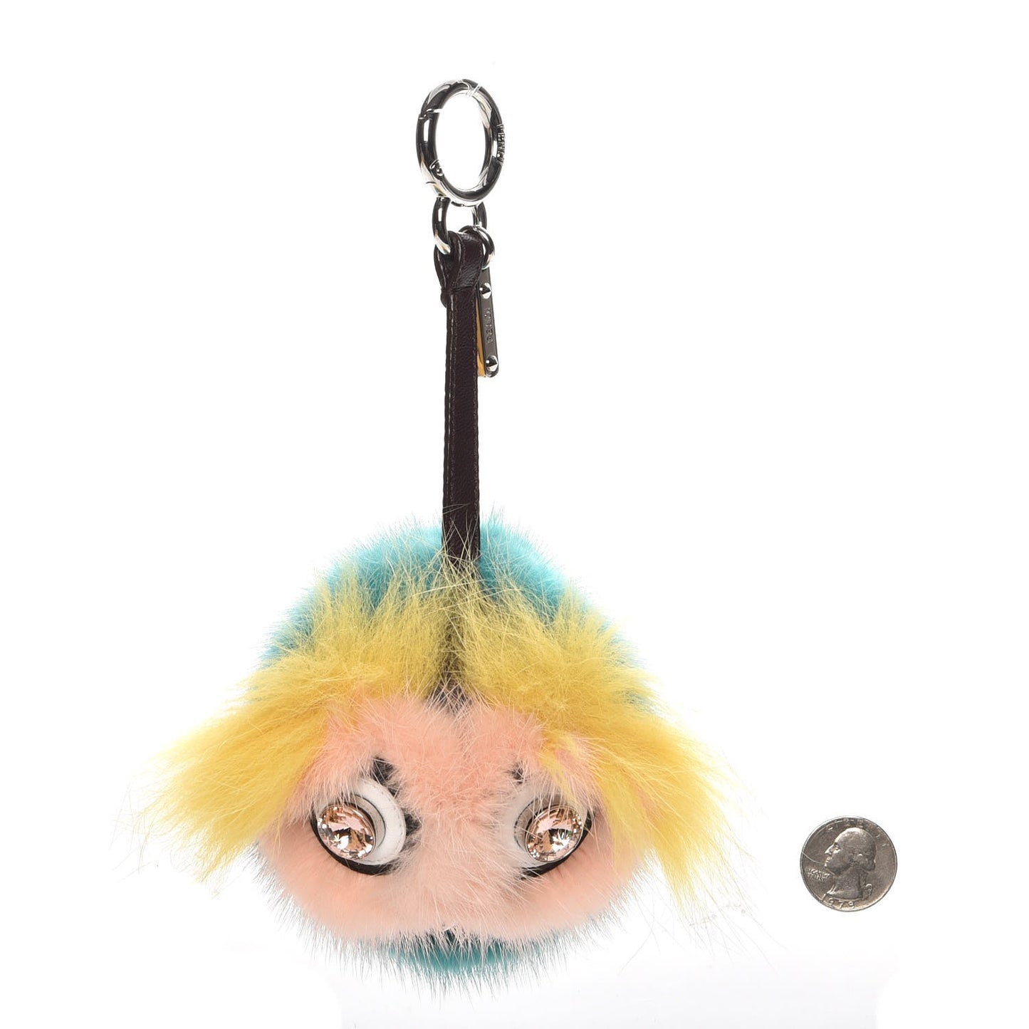 Shiny Nappa Mink Fox Fur Crystal QuTweet Dazzling Bag Bug Charm Bordeaux Seashell Multicolor