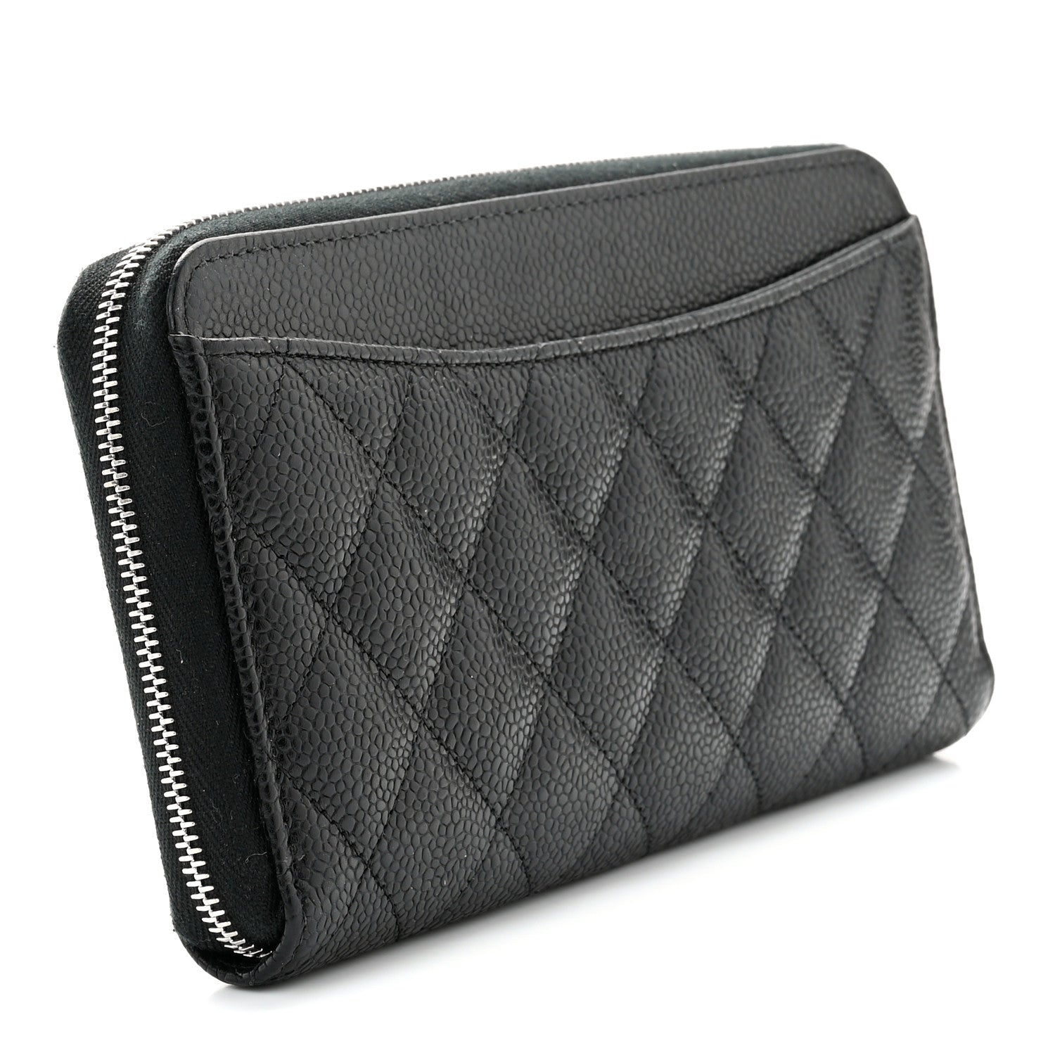 Chanel Caviar Quilted Large Gusset Zip Around Wallet Black 3 of 9