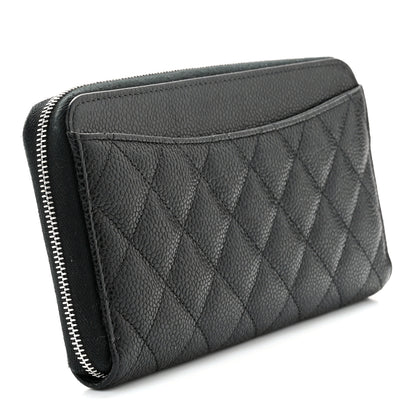 Chanel Caviar Quilted Large Gusset Zip Around Wallet Black 3 of 9