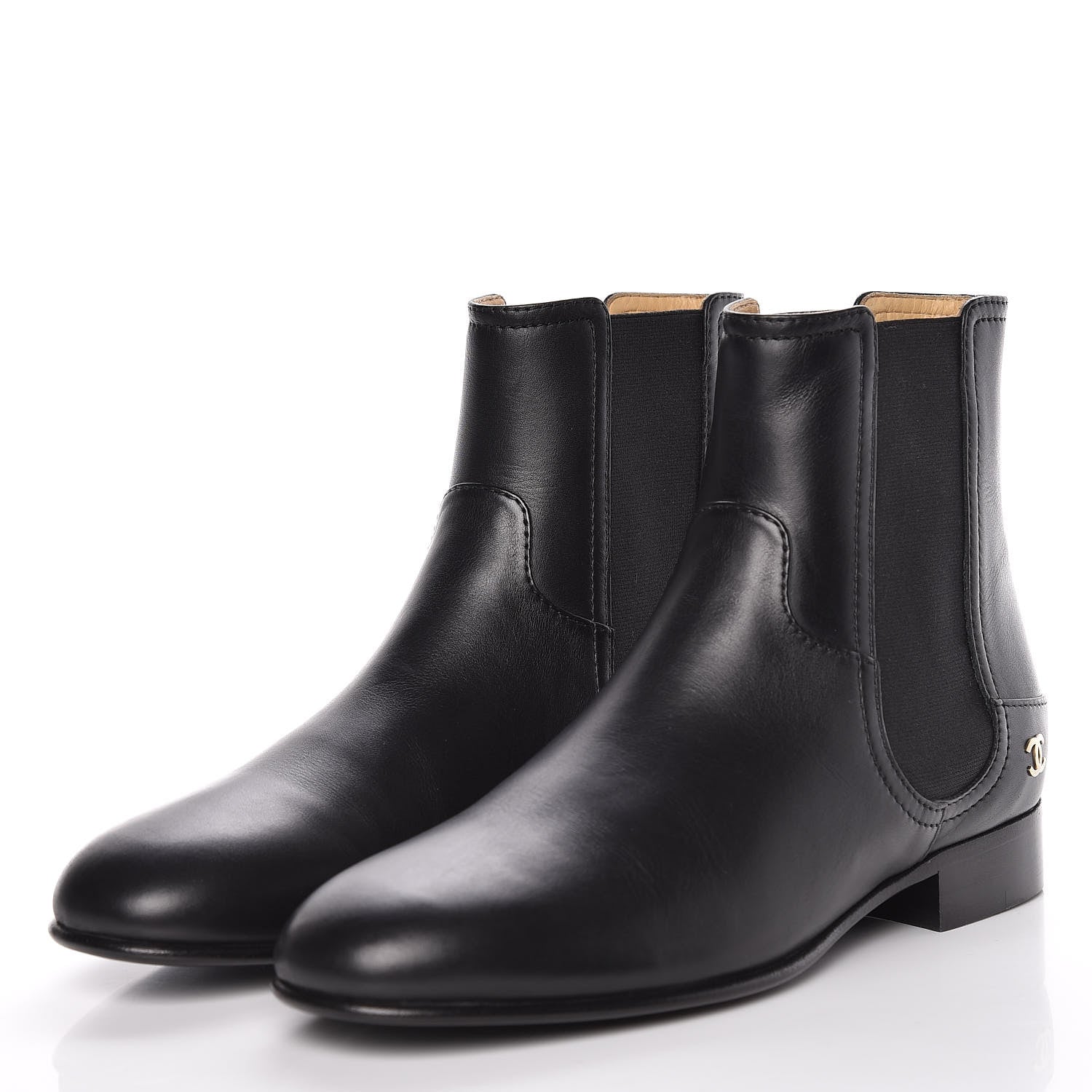 Chanel Calfskin Elastic Short Boots 39 Black 3 of 8