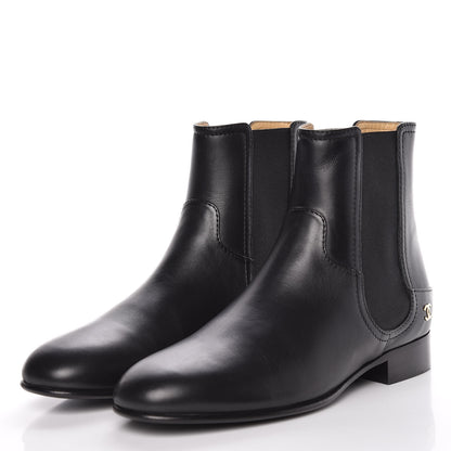 Chanel Calfskin Elastic Short Boots 39 Black 3 of 8