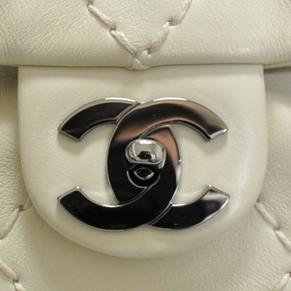 Chanel Calfskin Stitched Large Expandable Flap Bag White 13 of 13