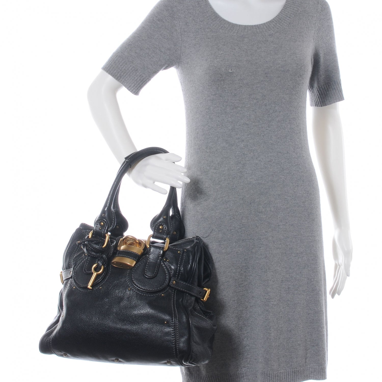 Chloe Leather Paddington Tote Black 2 of 8