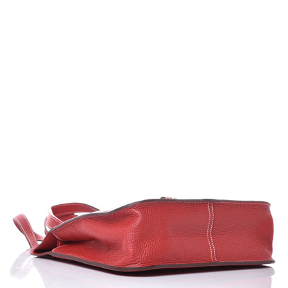 Hermes Taurillon Clemence Halzan 31 GM Rouge Casaque 5 of 10