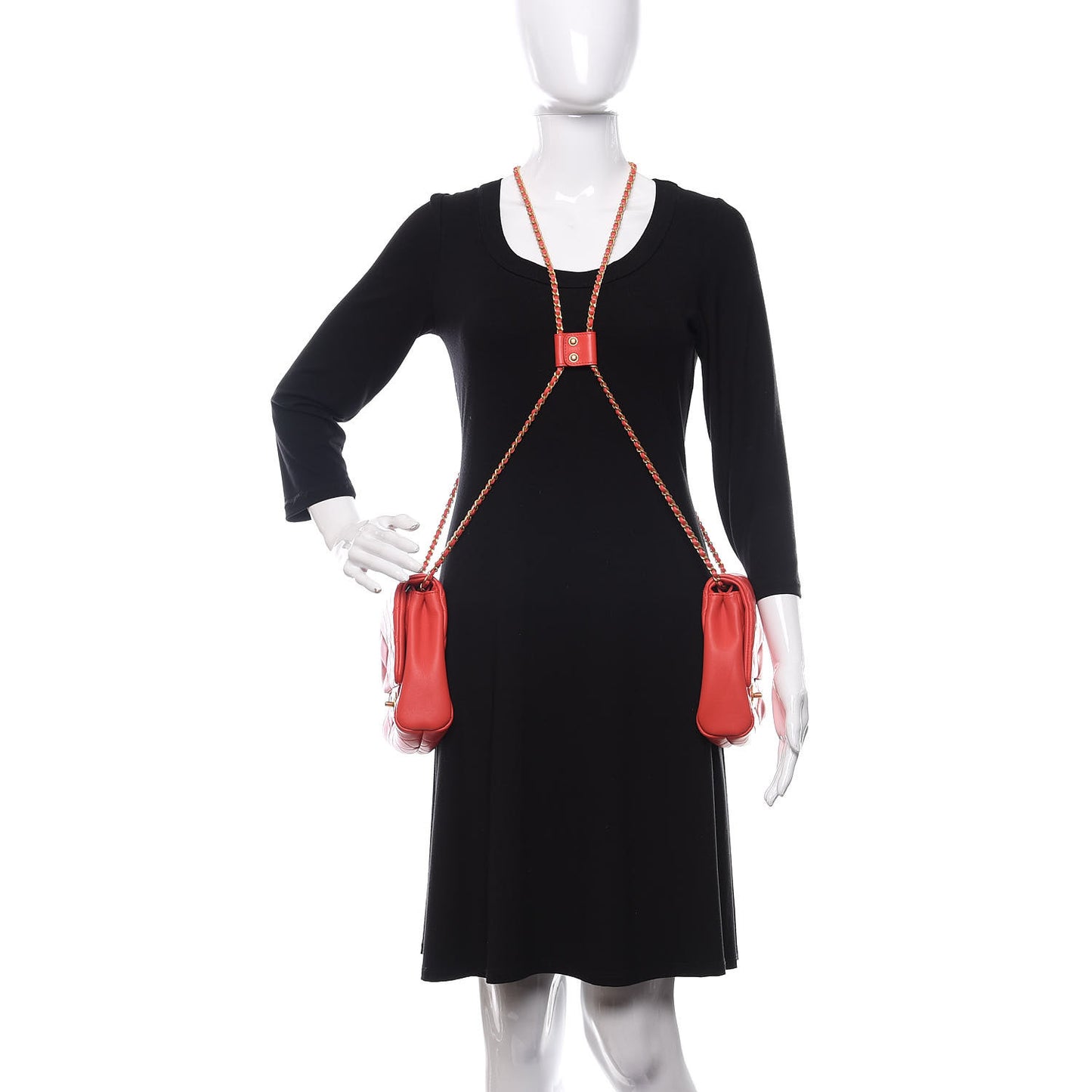 Lambskin Quilted Side-Packs Red