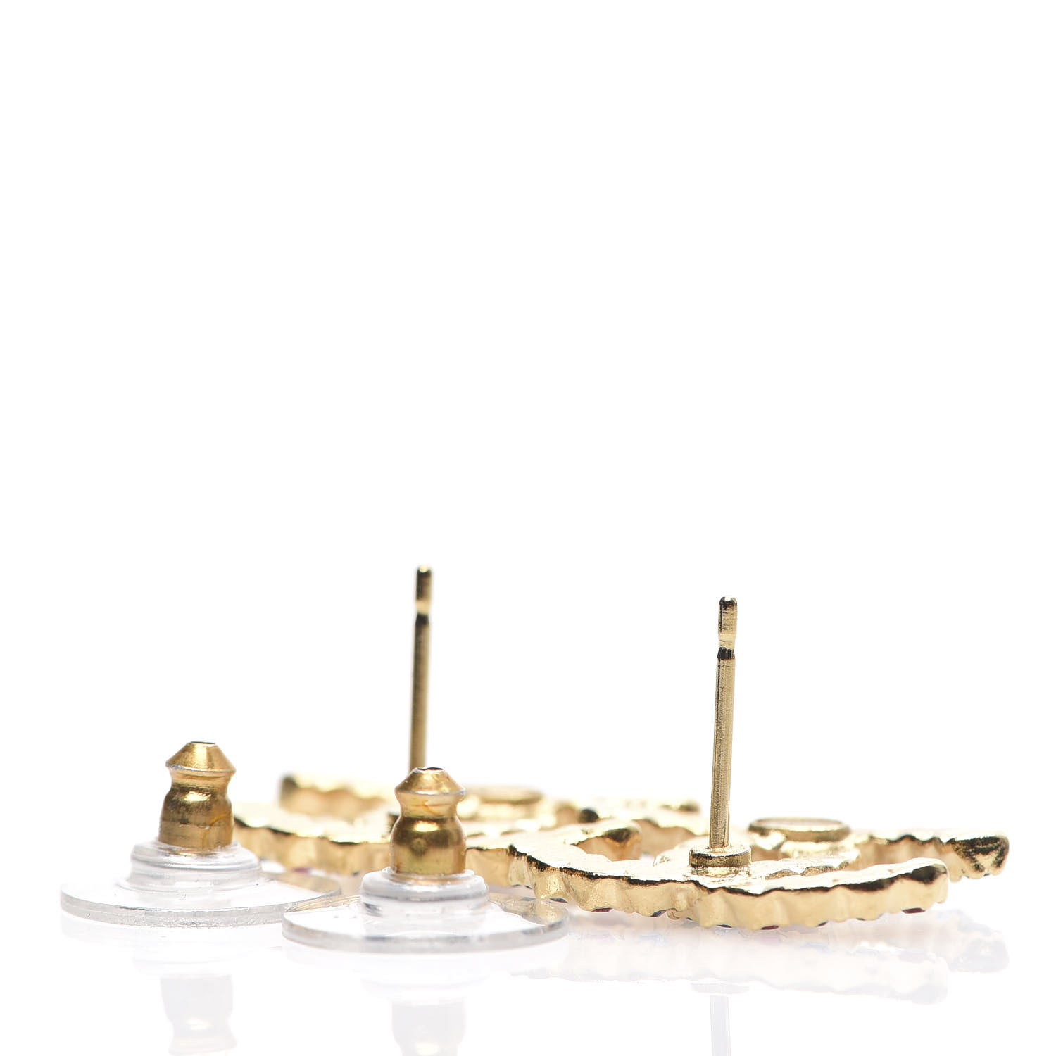 Chanel Crystal Over The Rainbow CC Earrings Gold Multicolor 3 of 4