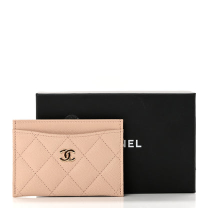 Chanel Caviar Quilted Card Holder Light Beige 9 of 9