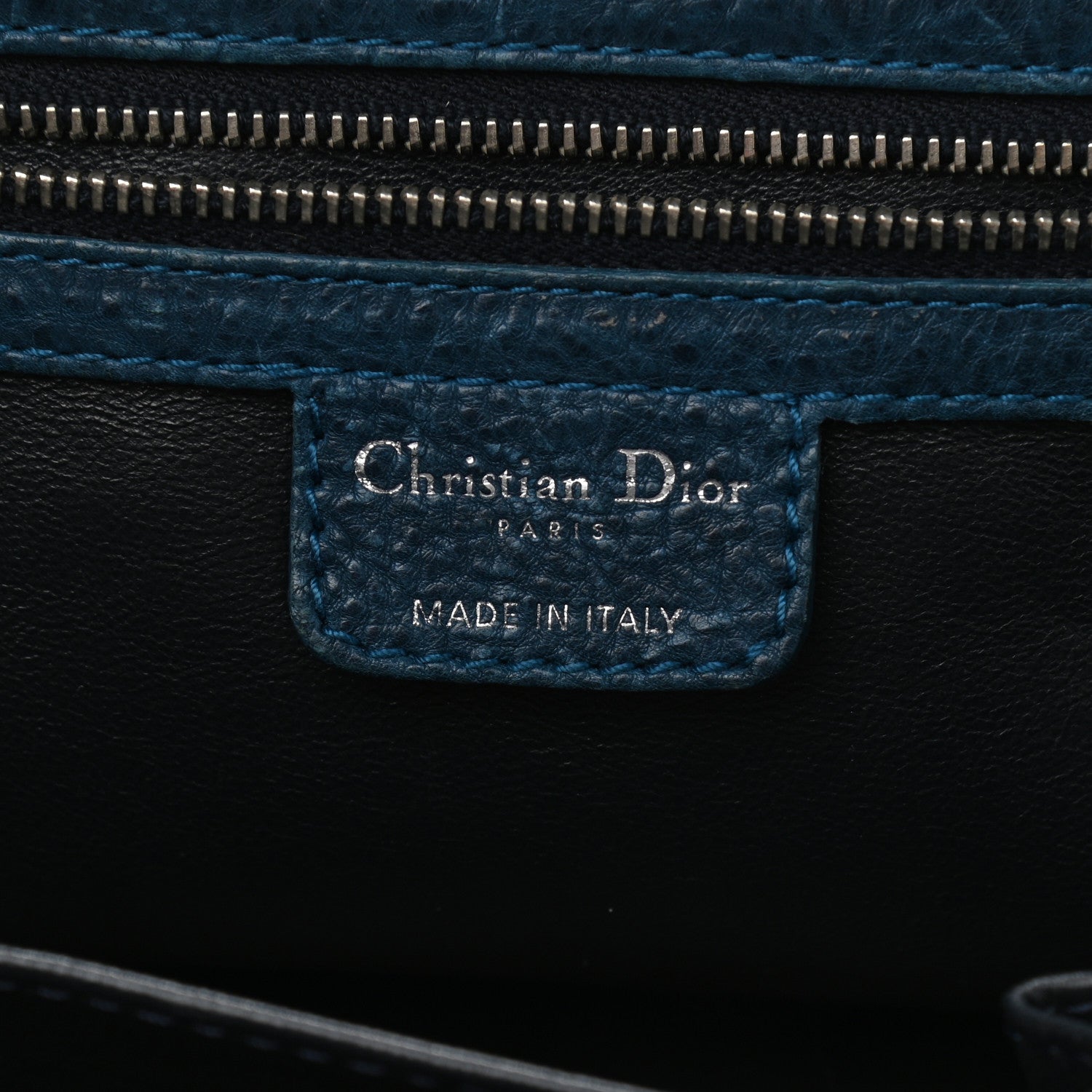 Christian Dior Calfskin Frame Satchel Blue 7 of 20