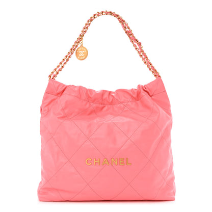 Chanel Shiny Calfskin Quilted Chanel 22 Pink 3 of 12