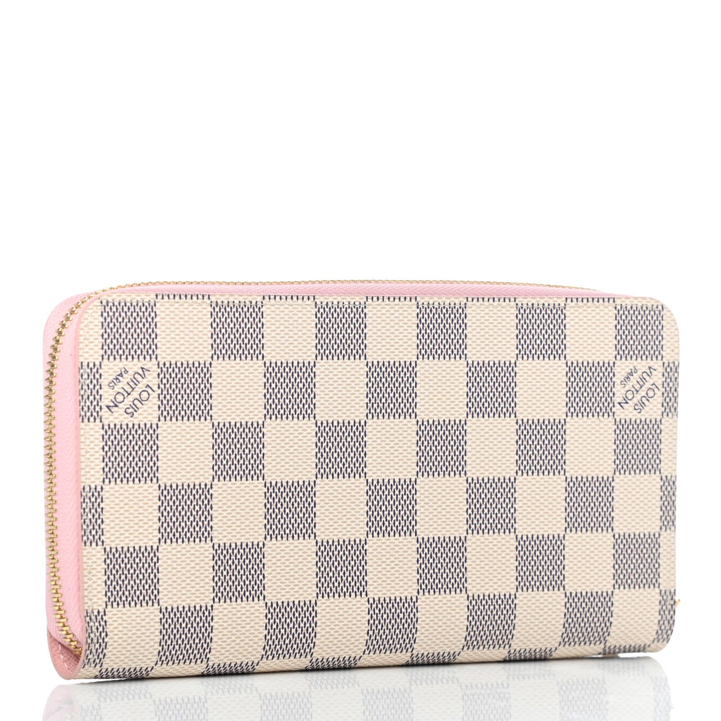 Damier Azur Zippy Wallet Rose Ballerine