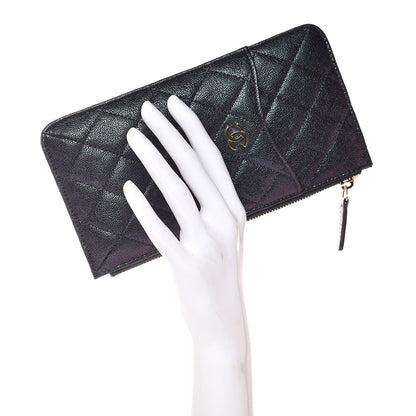Chanel Iridescent Caviar Quilted Classic iPhone Pouch Black 2 of 8