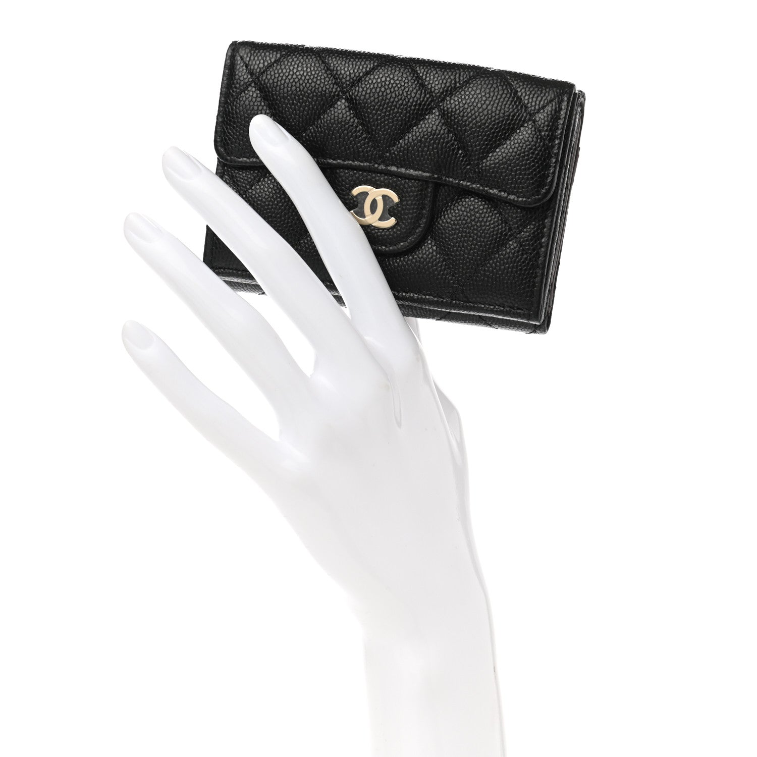 Chanel Caviar Quilted Double Flap Wallet Black 2 of 10
