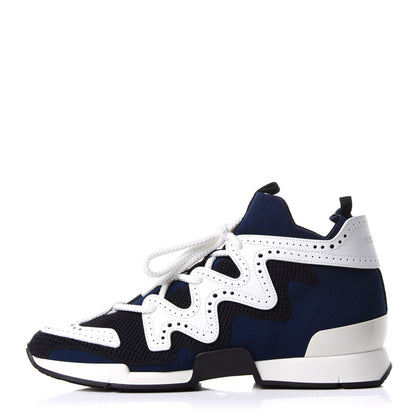 Hermes Knit Calfskin High Rise Action Sneakers 40 1 of 10