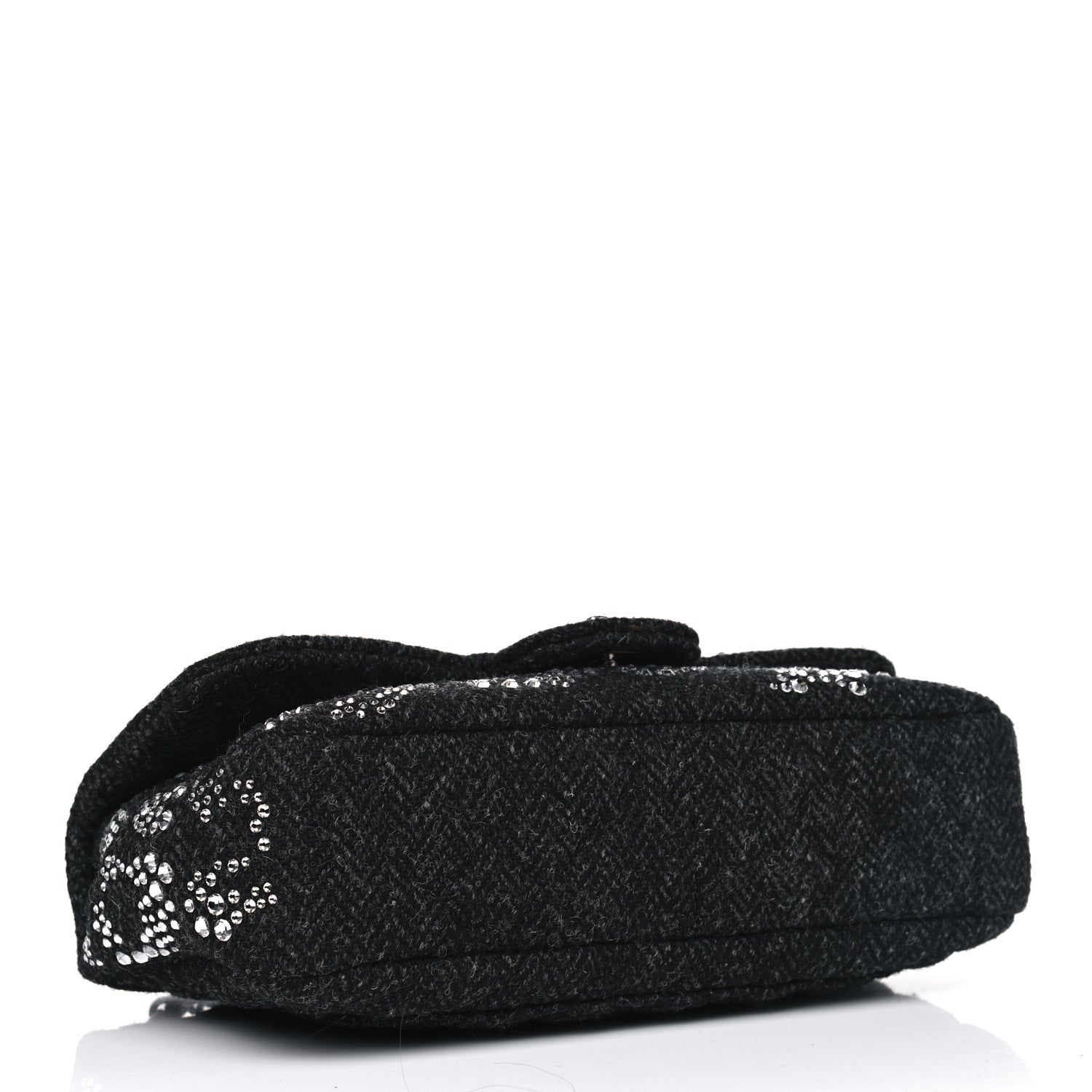 Chanel Tweed Swarovski Crystal Leopard Jumbo Flap Black 3 of 4