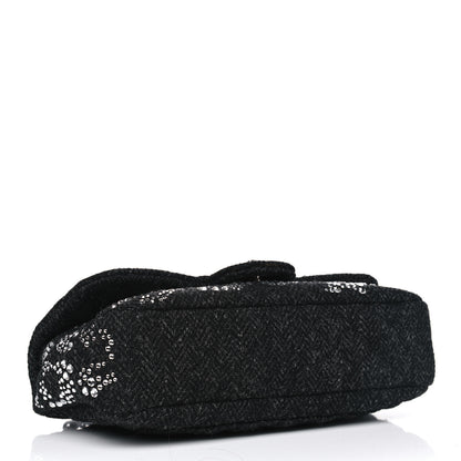 Chanel Tweed Swarovski Crystal Leopard Jumbo Flap Black 3 of 4