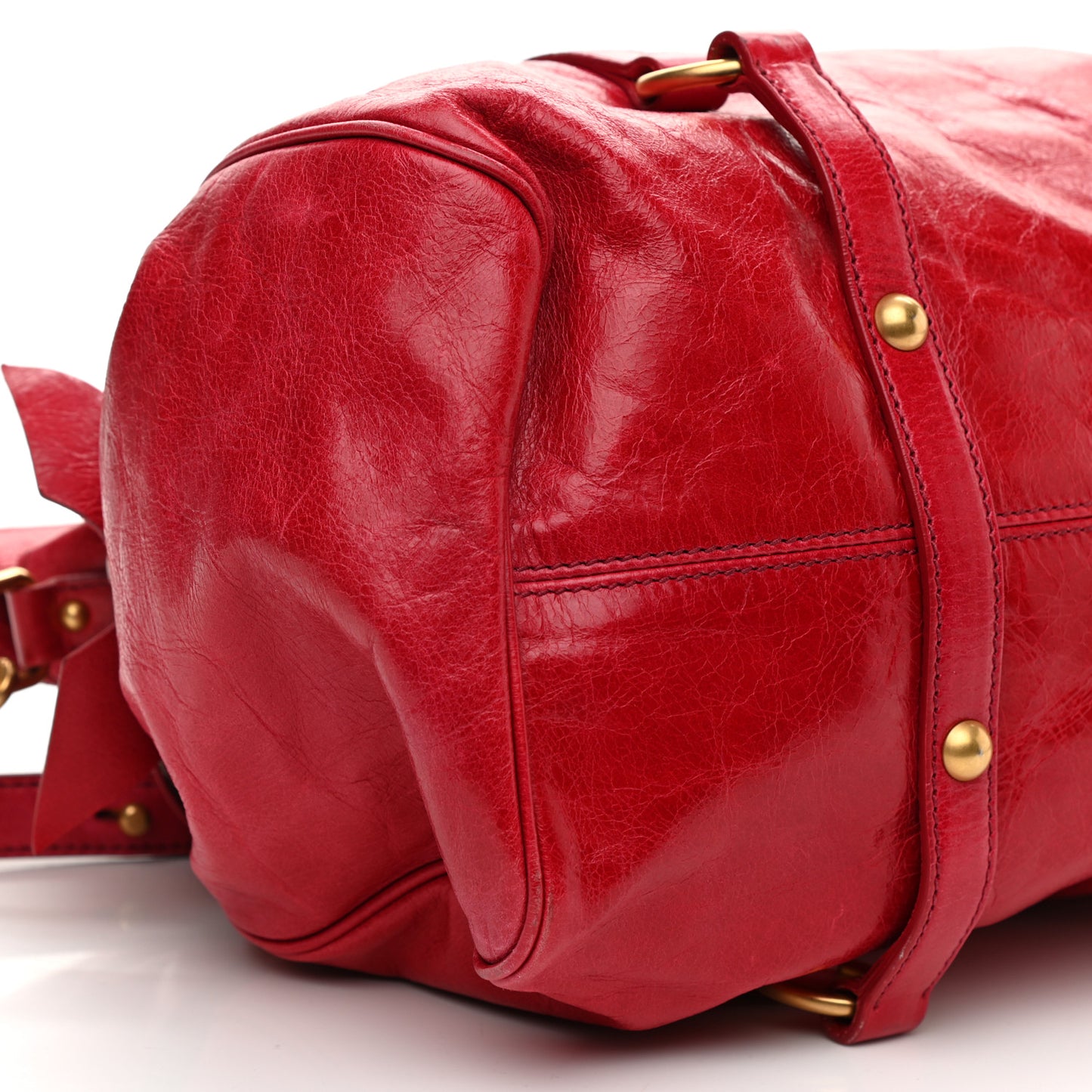 Vitello Lux Satchel Bag Red