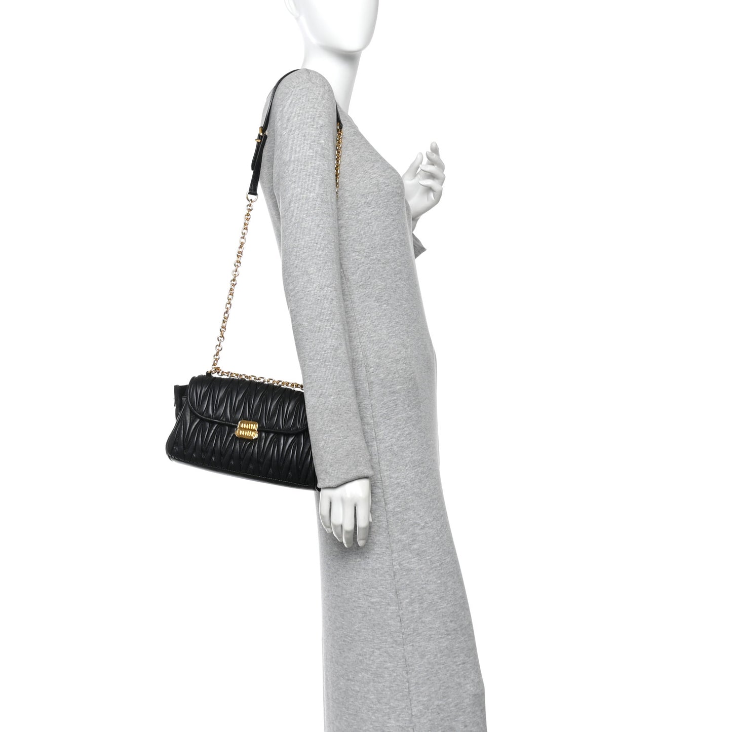Nappa Matelasse Shoulder Bag Black