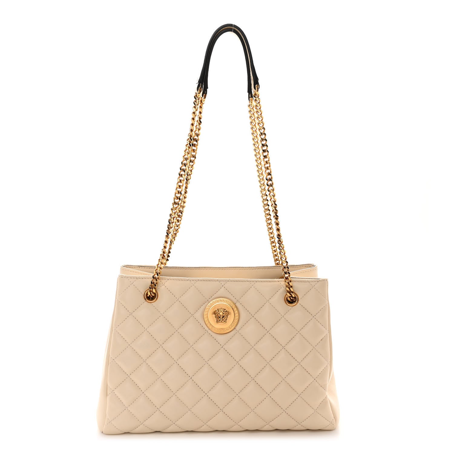 Versace Nappa Quilted Medusa Chain Bag Beige 1 of 10