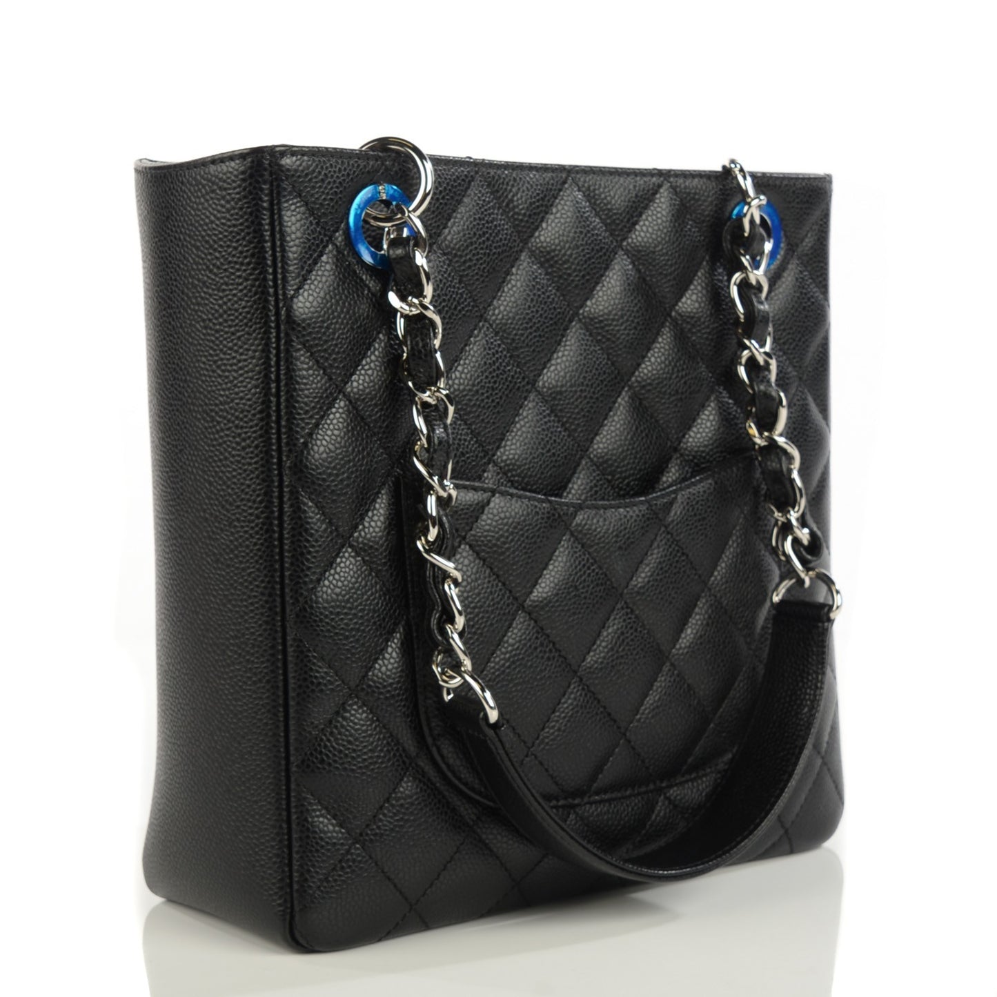Caviar Quilted Petit Shopping Tote PST Black
