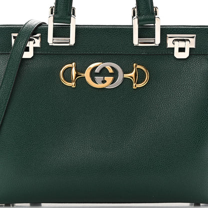 Gucci Grainy Calfskin Small Zumi Top Handle Bag Vintage Green 9 of 22