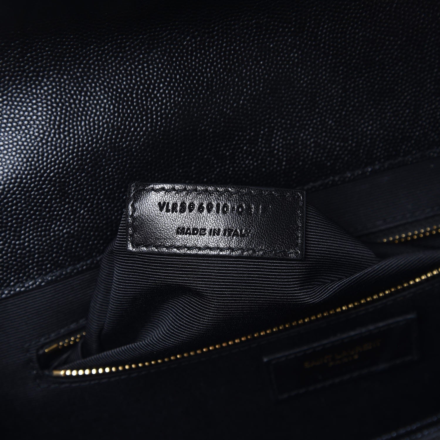 Saint Laurent Grain De Poudre Matelasse Chevron Large Monogram Satchel Black 7 of 9