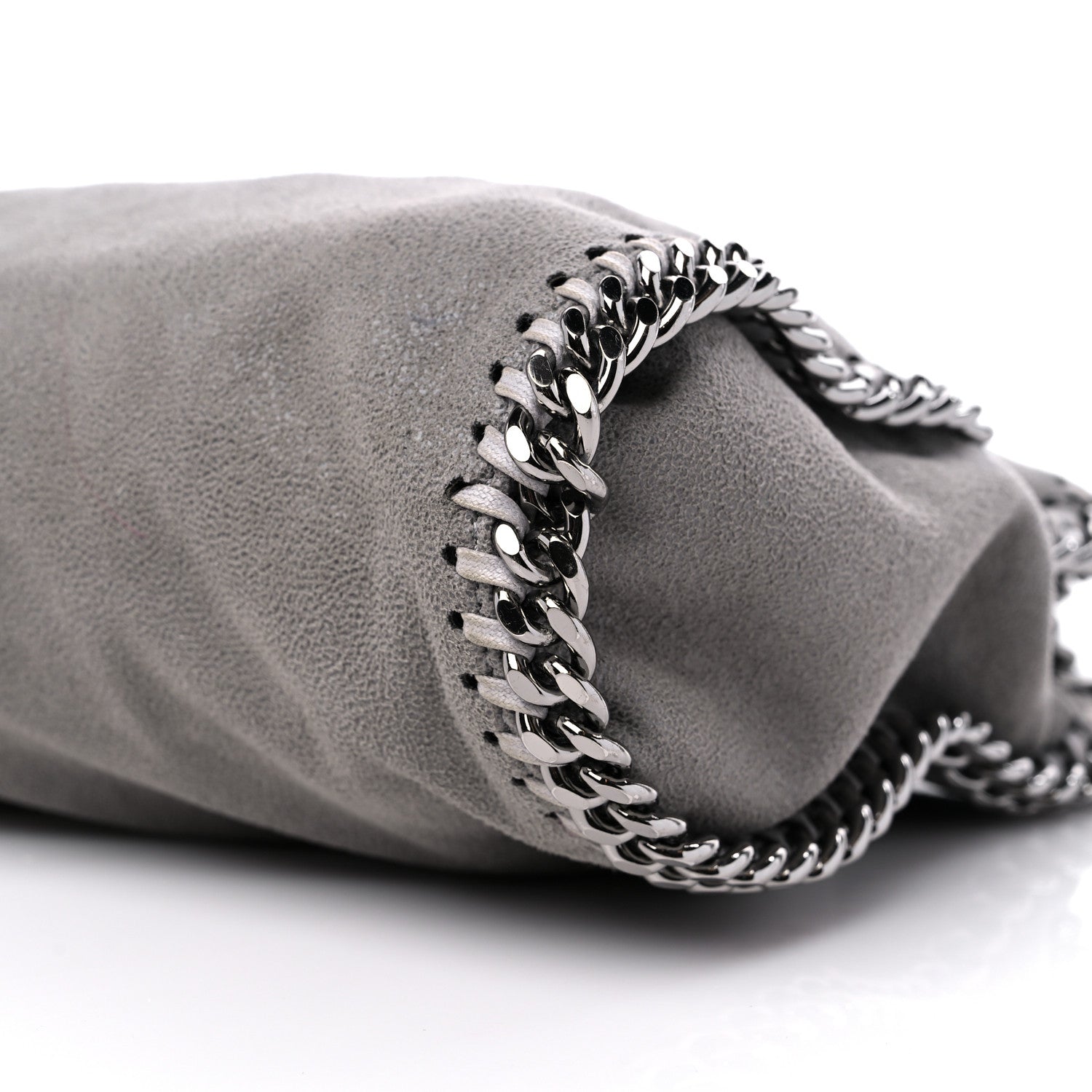 Stella McCartney Shaggy Deer Mini Falabella Fold Over Tote Light Grey 9 of 9