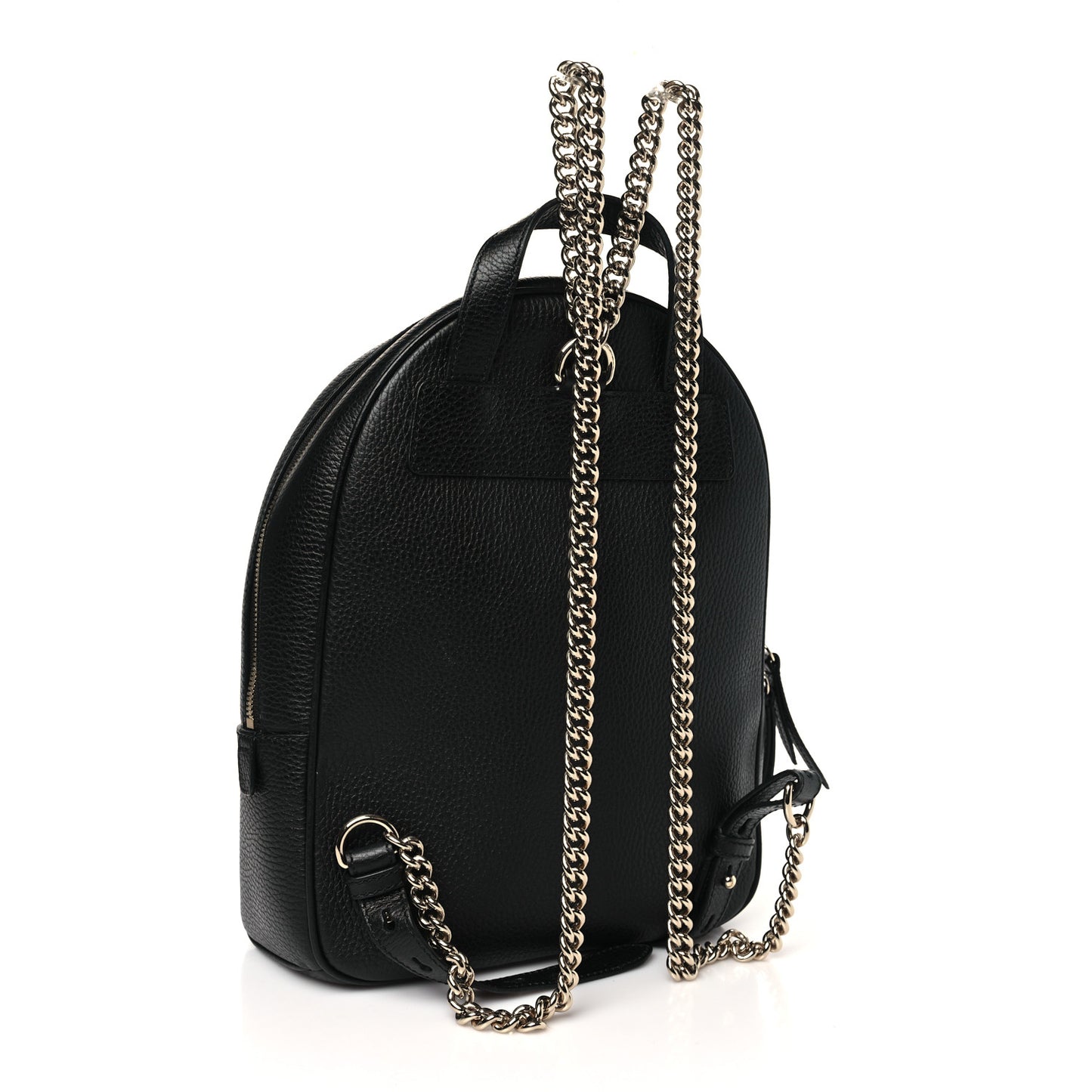 Pebbled Calfskin Soho Chain Backpack Black
