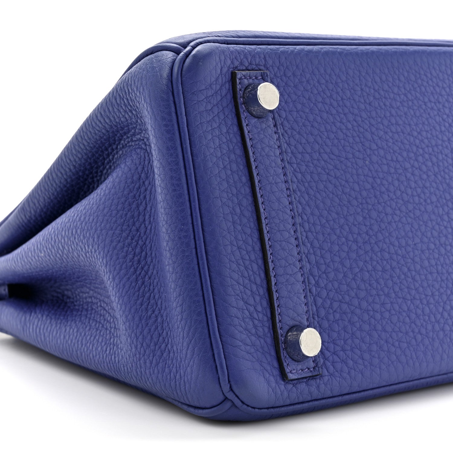 Hermes Taurillon Clemence Birkin 25 Bleu Electrique 10 of 13