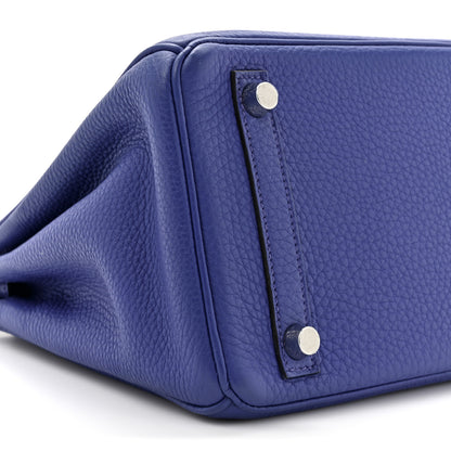 Hermes Taurillon Clemence Birkin 25 Bleu Electrique 10 of 13