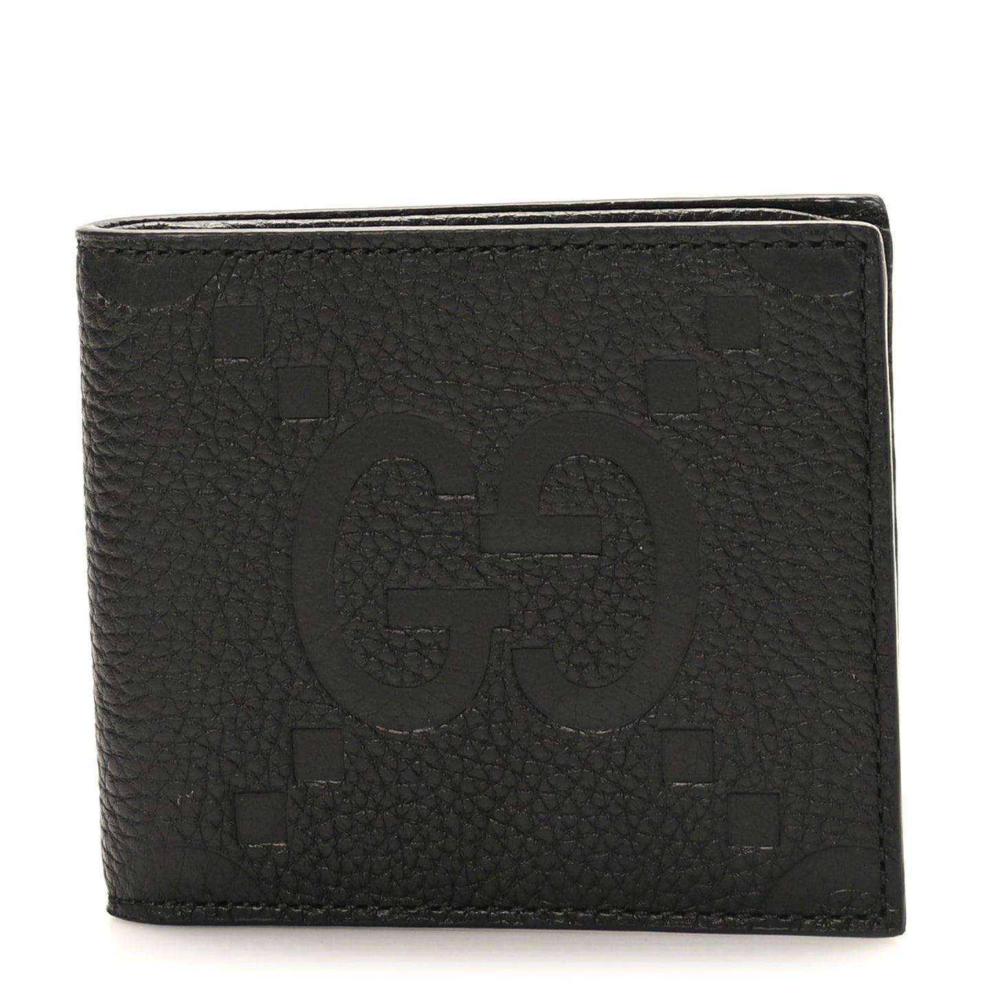 Piuma Calfskin Jumbo GG Embossed Wallet Black