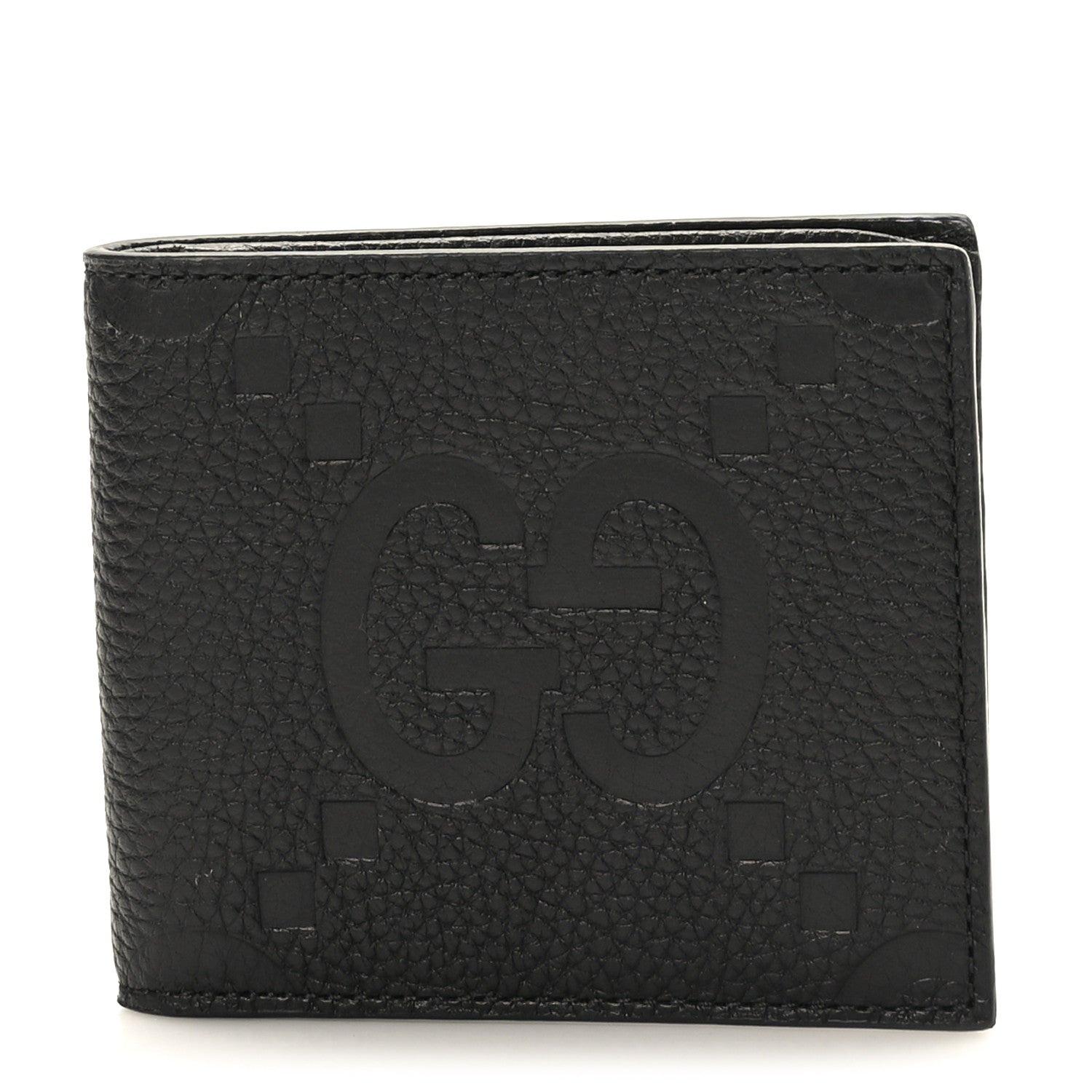 Gucci Piuma Calfskin Jumbo GG Embossed Wallet Black 1 of 6