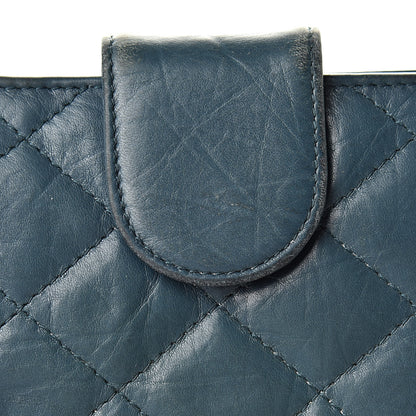 Chanel Aged Calfskin Cambon Compact Wallet Blue 10 of 17
