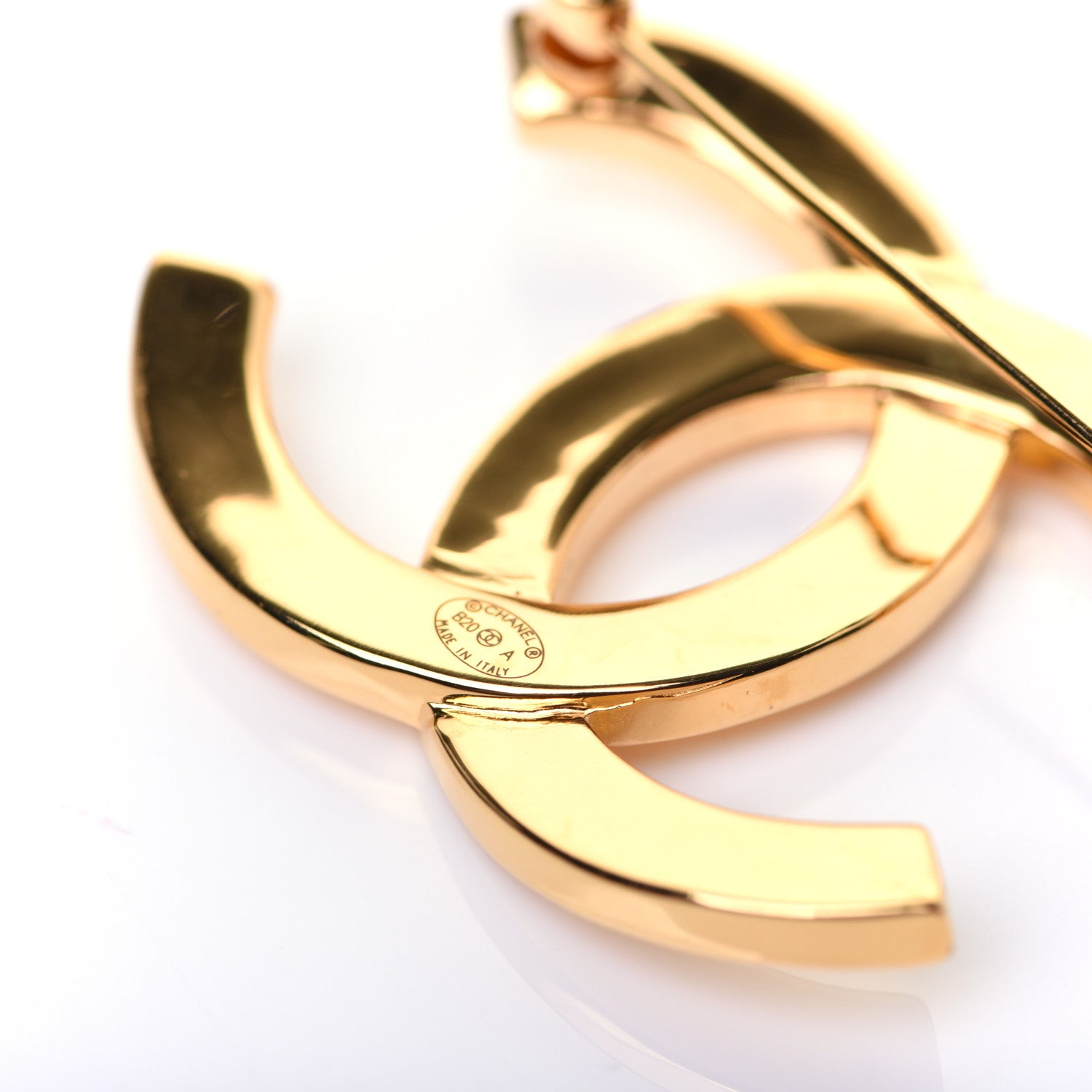 Chanel Metal Paris Button CC Large Brooch Gold 5 of 8